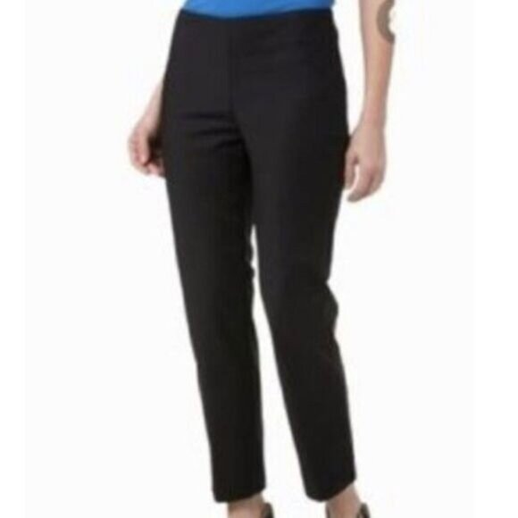 ELLEN TRACY Linda Slim Classic Ankle Crop Pants Black Sz 6 - Picture 1 of 11